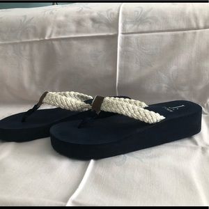 JCrew Navy Woven Strap Sandals